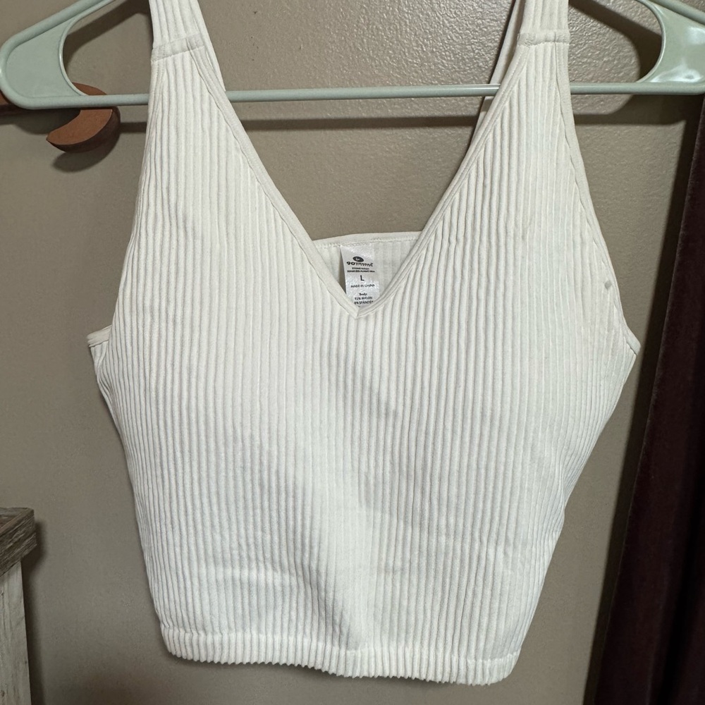 90 Degree By Reflex White Ribbed Crop Top